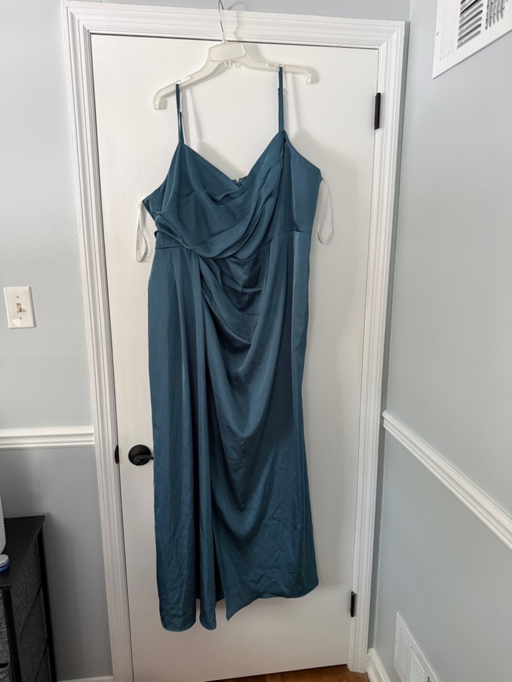 Azazie Bermuda Draped Spaghetti-Strap Maxi Dress